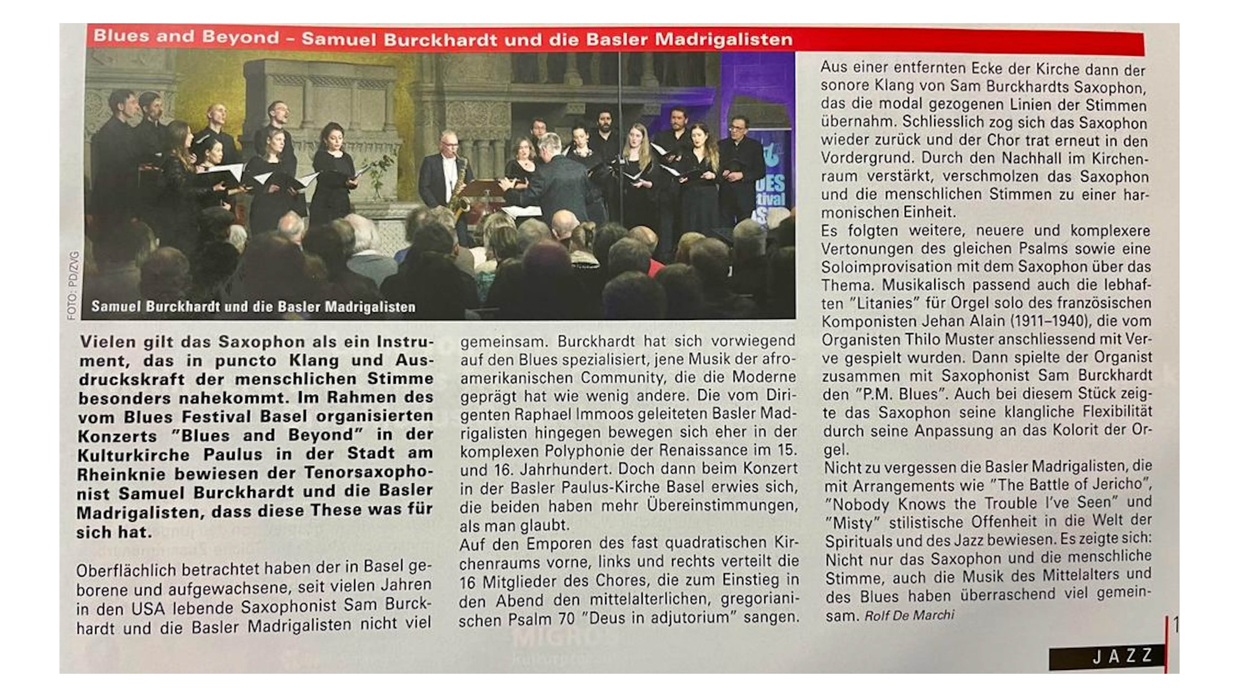 JAZZNMORE   Das Schweizer Jazz  Blues Magazin Blues and Beyond Bericht F